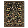 Enchanted Forest Deer Black Tapestry Rug