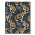 Majestic Golden Leopard Charcoal Landscape Rug