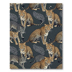 Majestic Golden Leopard Charcoal Landscape Rug