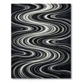 Monochromatic Swirling Stripe Flow Rug