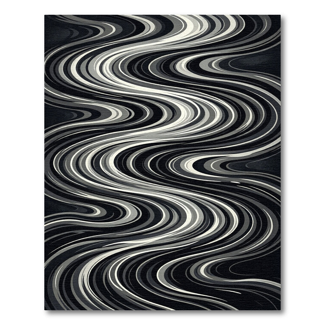 Monochromatic Swirling Stripe Flow Rug