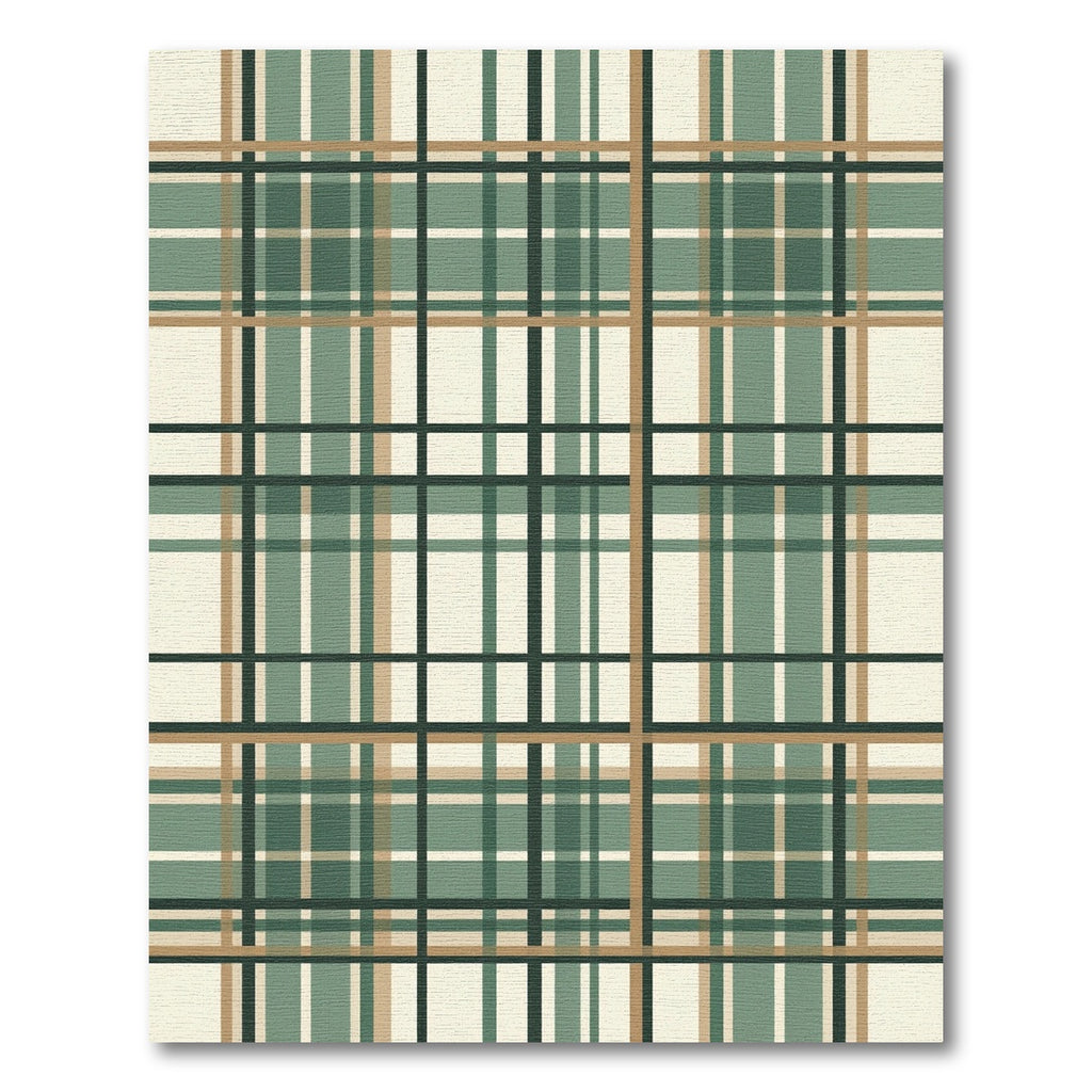 Sage Green and Tan Plaid Grid Rug