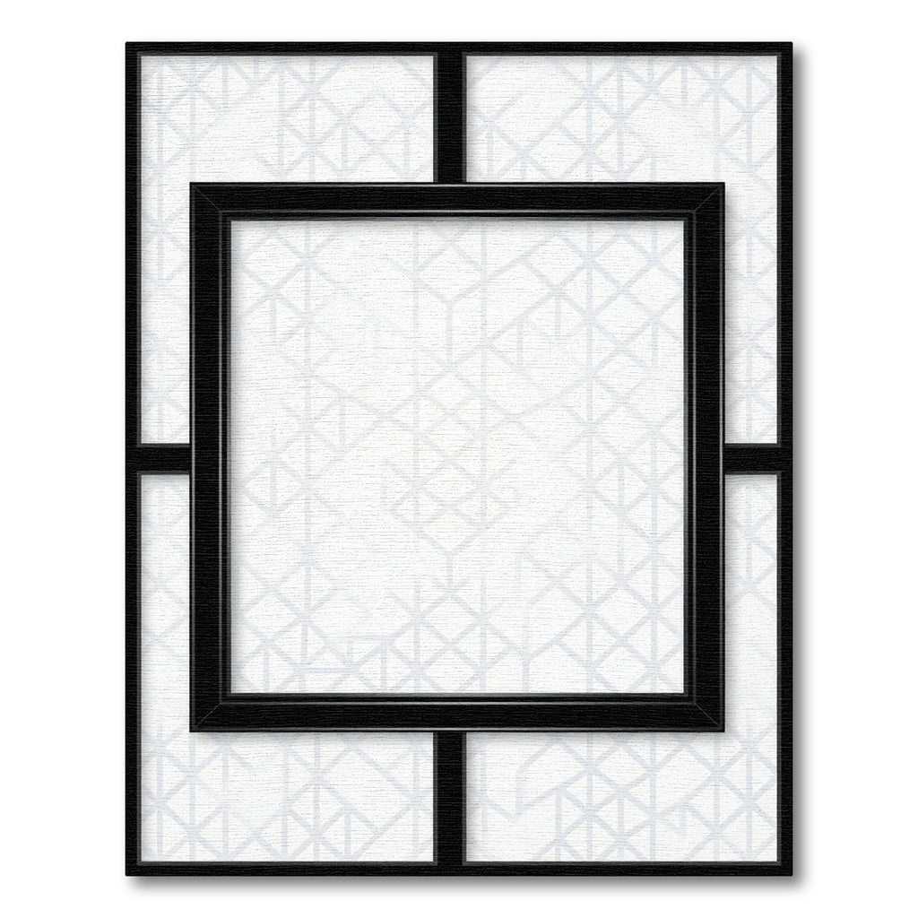 Modern White Geometric Interlocking Cubes Rug