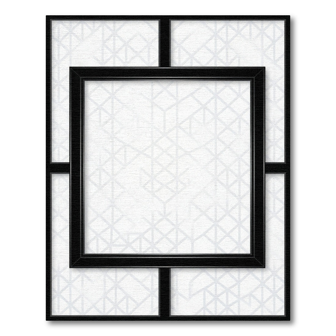 Modern White Geometric Interlocking Cubes Rug