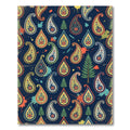 Navy Paisley Forest Accent Composed Wallpaper Rug