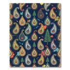 Navy Paisley Forest Accent Composed Wallpaper Rug