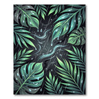 Lush Green Tropical Foliage Rain Rug