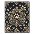 Elegant Gold Paw Carriage Filigree Rug