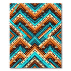 Vibrant Geometric Chevron Boho Aztec Art Rug