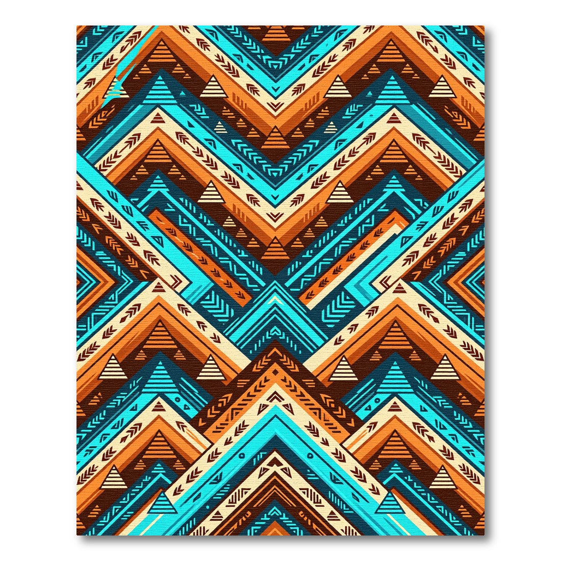 Vibrant Geometric Chevron Boho Aztec Art Rug
