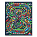 Vibrant Figure Eight Colorful Race Track Rug