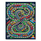Vibrant Figure Eight Colorful Race Track Rug
