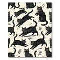 Whimsical Black Tabby Cat Illustration Rug