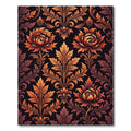 Ornate Crimson Floral Damask Rug