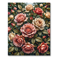 Coral Peach Rose Garden Arrangement Rug