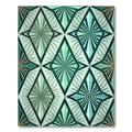 Art Deco Geometric Mint Diamond Lattice Rug