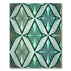 Art Deco Geometric Mint Diamond Lattice Rug