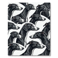 Sleek Black Greyhound Portrait Collage Rug