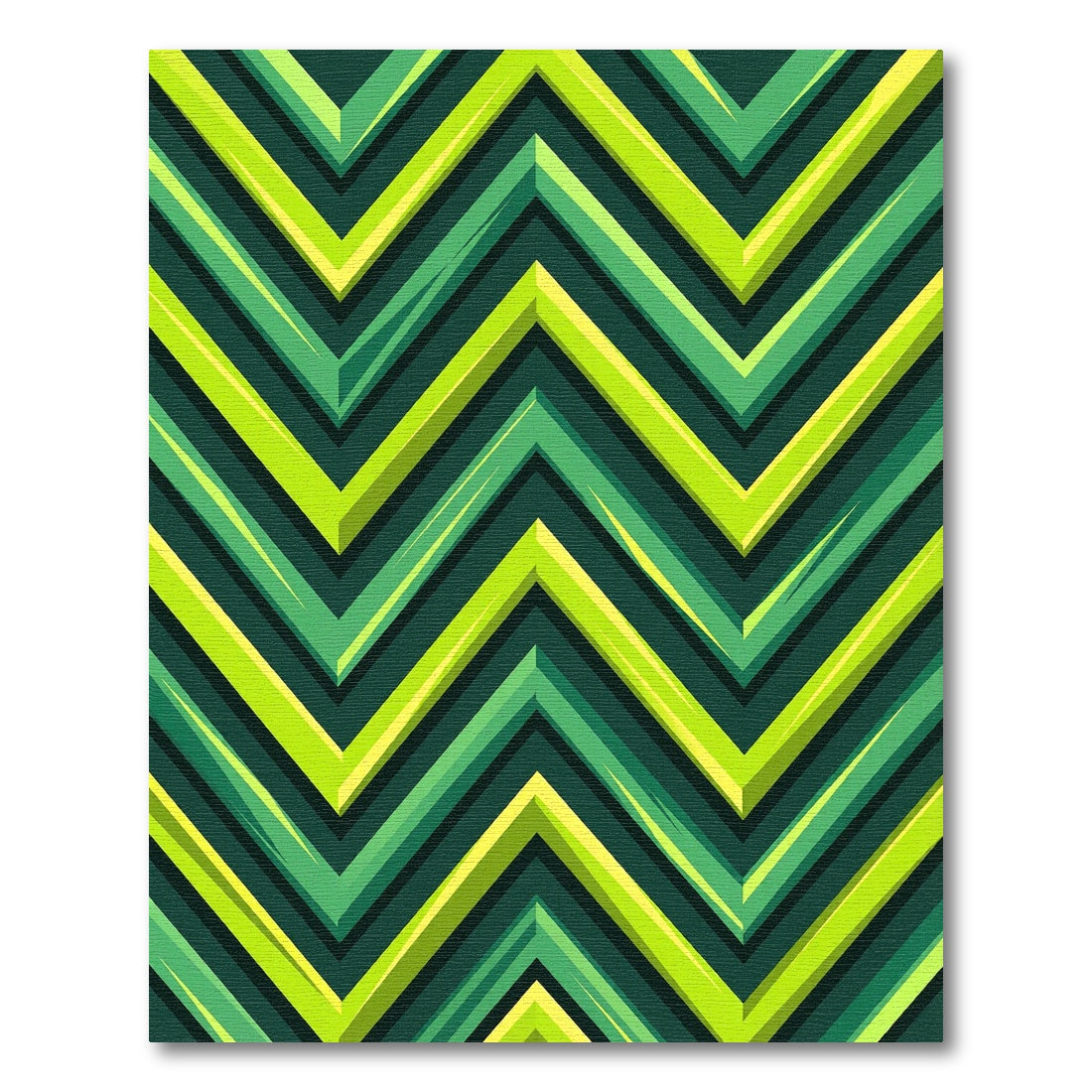 Vibrant Neon Green Chevron Zigzag Rug
