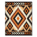 Orange Geometric Diamond Tribal Stripe Rug