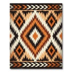 Orange Geometric Diamond Tribal Stripe Rug