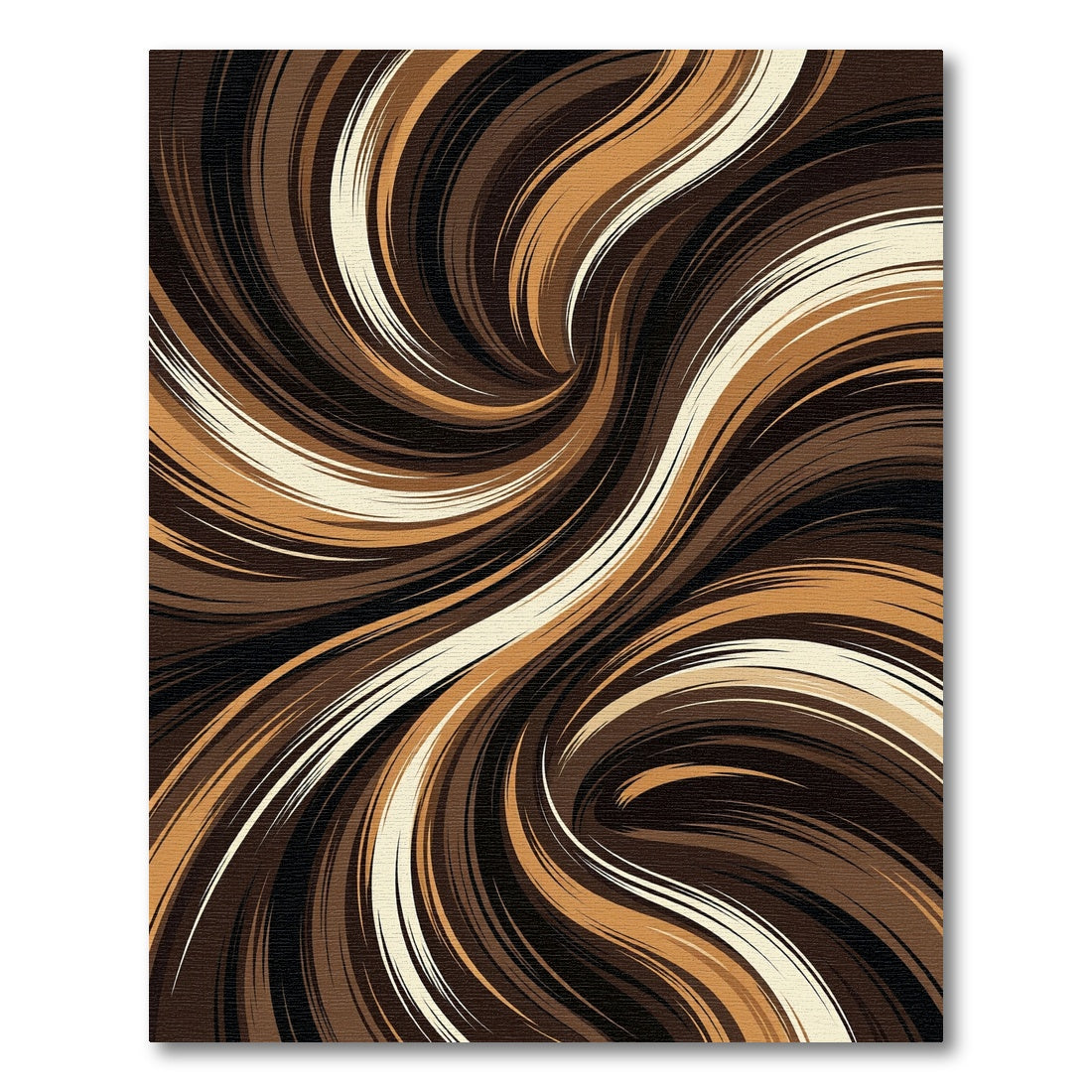Swirling Chocolate Caramel Cream Ribbon Rug