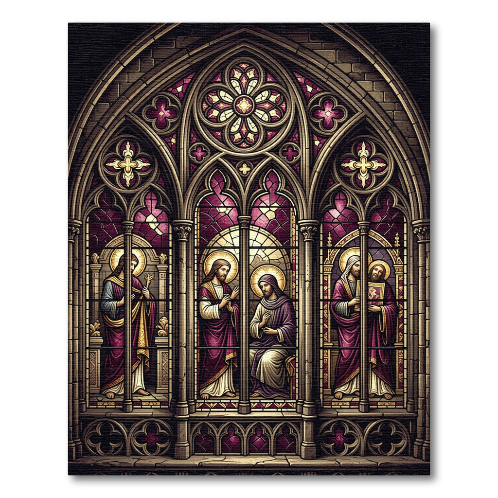Gothic Cathedral Stained Glass Window Rug