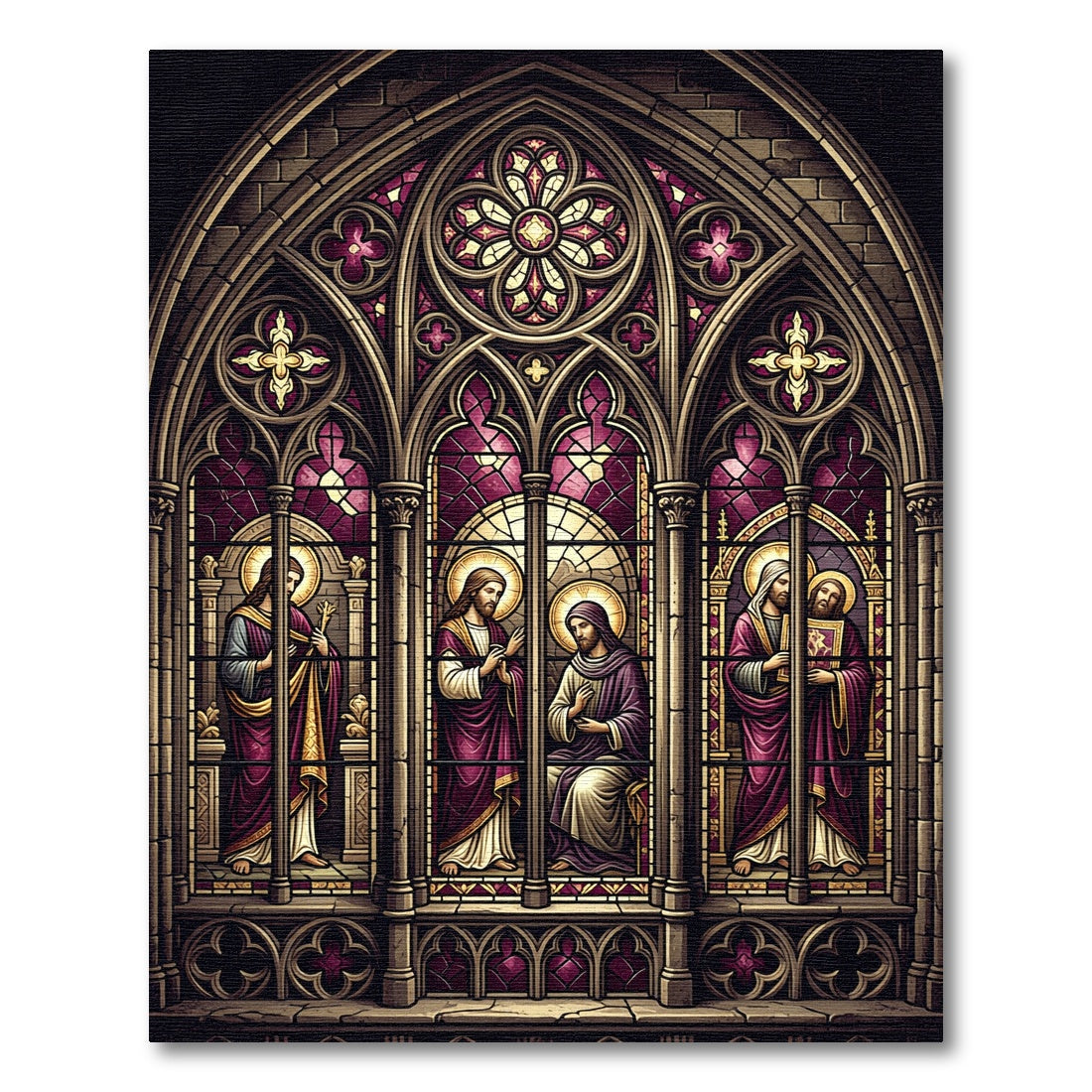 Gothic Cathedral Stained Glass Window Rug