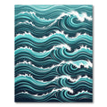 Dynamic Teal Ocean Wave Swirl Rug