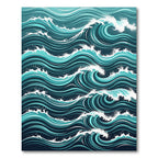 Dynamic Teal Ocean Wave Swirl Rug