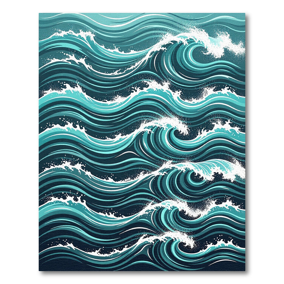 Dynamic Teal Ocean Wave Swirl Rug