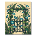 Blue Morning Glory Botanical Arch Rug