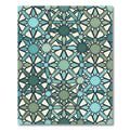 Geometric Teal and Sage Star Mosaic Rug