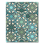 Geometric Teal and Sage Star Mosaic Rug