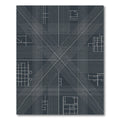Modern Gray White Geometric Grid Rug