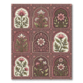 Antique Rose Floral Lattice Tile Rug