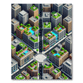 Isometric Urban Aerial Metropolis Grid Rug