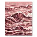 Crimson Ocean Swirl Abstract Wave Rug