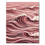Crimson Ocean Swirl Abstract Wave Rug