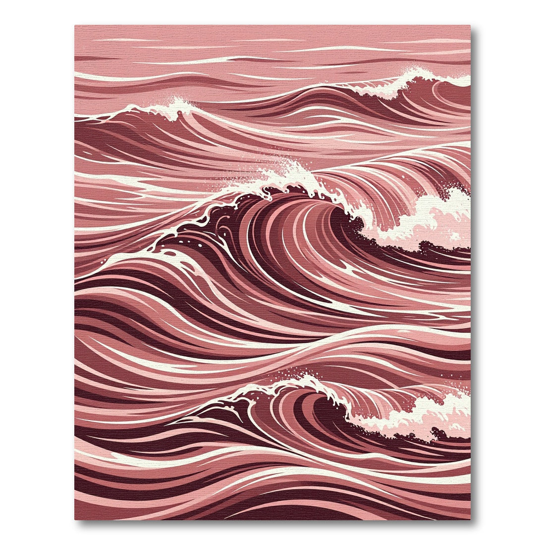 Crimson Ocean Swirl Abstract Wave Rug