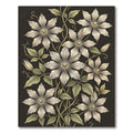 Elegant White Clematis Botanical Floral Rug