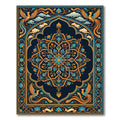 Ornate Golden Phoenix Floral Medallion Rug