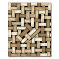 Modern Earthy Tone Woven Wood Weave Rug