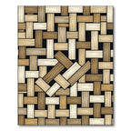Modern Earthy Tone Woven Wood Weave Rug