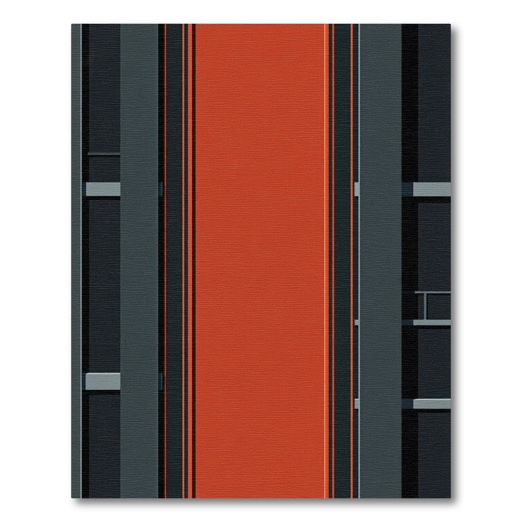 Bold Orange Dark Gray Stripe Rug