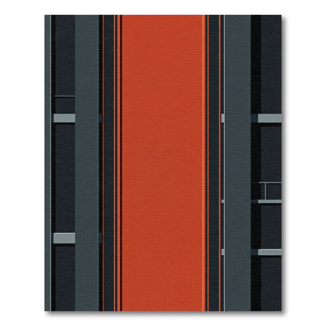 Bold Orange Dark Gray Stripe Rug