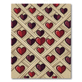 Crimson Burgundy Heart Lattice Rug