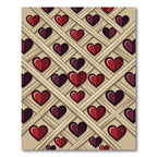 Crimson Burgundy Heart Lattice Rug
