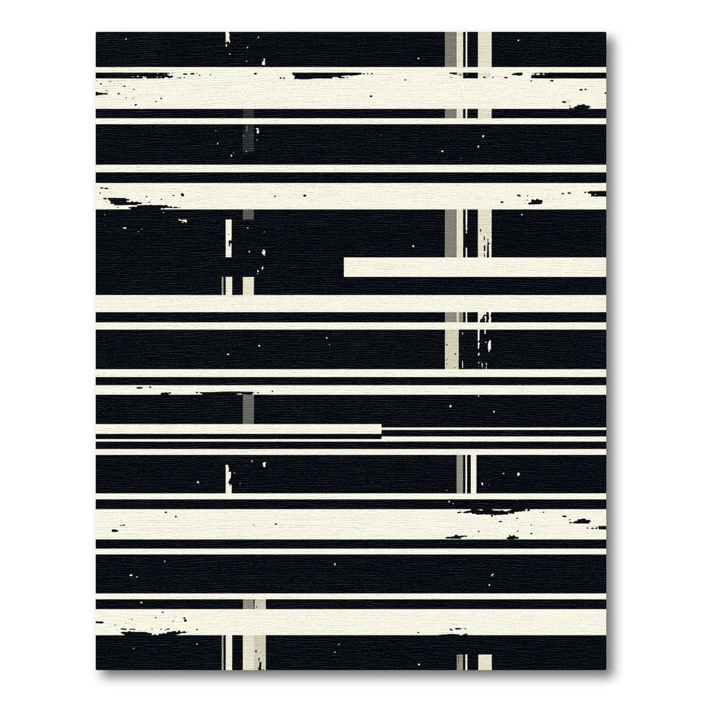 Monochromatic Distressed Stripe Composition Rug