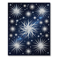 Celestial Silver Star Night Sky Rug